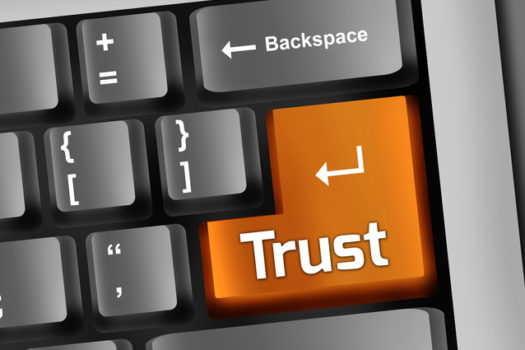 Keyboard Illustration with Trust wording